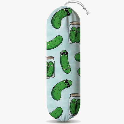 Worms Plastic Bag Holder, Reusable Shopping Bags Storage Dispenser, Fabric Garbage Trash Bags Carrier Organizer Dispenser, Green Bugs Grocery Bag Organizer, Wall Mount, Housewarming Gifts