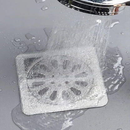 Disposable Shower Drain Cover Hair Catcher Shower Drain Mesh Stickers, Bathroom, Laundry, Bathtub, Kitchen, Sink, for Human and pet Hair (10 PCS)