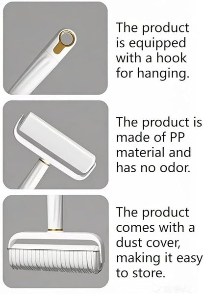 9.5inch - Washable Lint Roller Reusable Remover - Strong Adhesion, Dust - Proof Cover, Hanging Hole - Silicone Material for Clothes, Sofa, Carpet - Pet Hair Remover & Dust,White