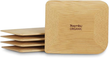 Bambu Pack of 5-2.75 Inch Bamboo Pot Scrapers, Biodegradable Eco-friendly Products, Cleans Kitchen Pans, Removes Food Effectively, Compostable