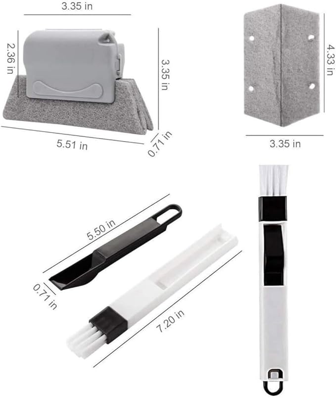 Window Track Cleaner, Window Groove Cleaning Brush Tools Set with Window Slot Clean Brush, Handheld Window Track Cleaner Brushe Tools for Grass lides Gaps, Tile Lines Shutter Car Vents (Mix 3Pcs)