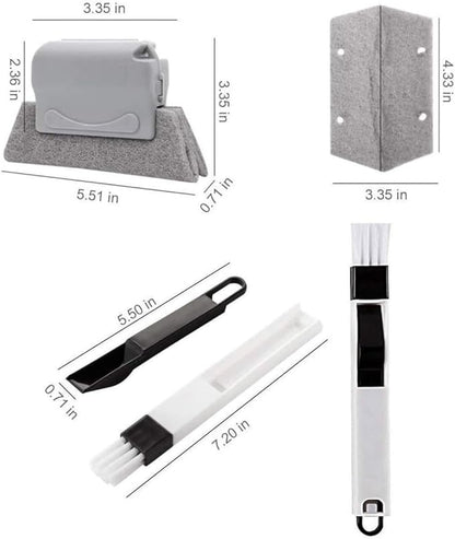 Window Track Cleaner, Window Groove Cleaning Brush Tools Set with Window Slot Clean Brush, Handheld Window Track Cleaner Brushe Tools for Grass lides Gaps, Tile Lines Shutter Car Vents (Mix 3Pcs)
