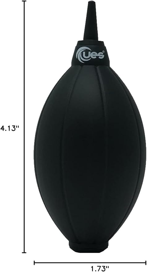 UES Camera Air Blower Dust Blaster for DSLR, SLR, Mirrorless Camera Lens & Sensor Cleaning | Premium Rubber Squeeze Bulb Dust Pump for Keyboards, Watches, Coffee Grinders & Electronics - Black
