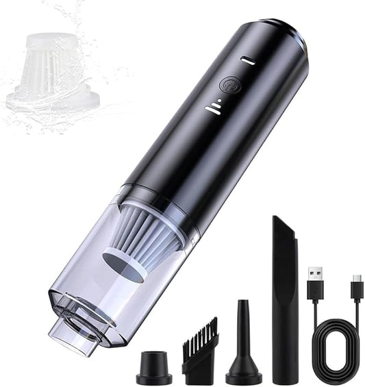 IFTHFOUR Computer Vacuum Cleaner Cordless, Strong Suction & Blowing 4-in-1 Handheld with Multi-Nozzles, Washable Filter - Rechargeable Mini Vac for Keyboard, Car, Desk, Pet Hair Cleaning
