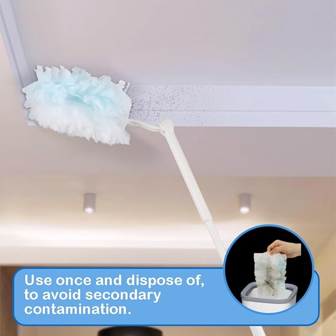 Electrostatic Flash Dust Magnet Refills, Disposable Blue Cleaning Dusters - Fluffy Microfiber Pads for Home, Car, Office and Blinds, No Handle Included (Blue 20pcs)
