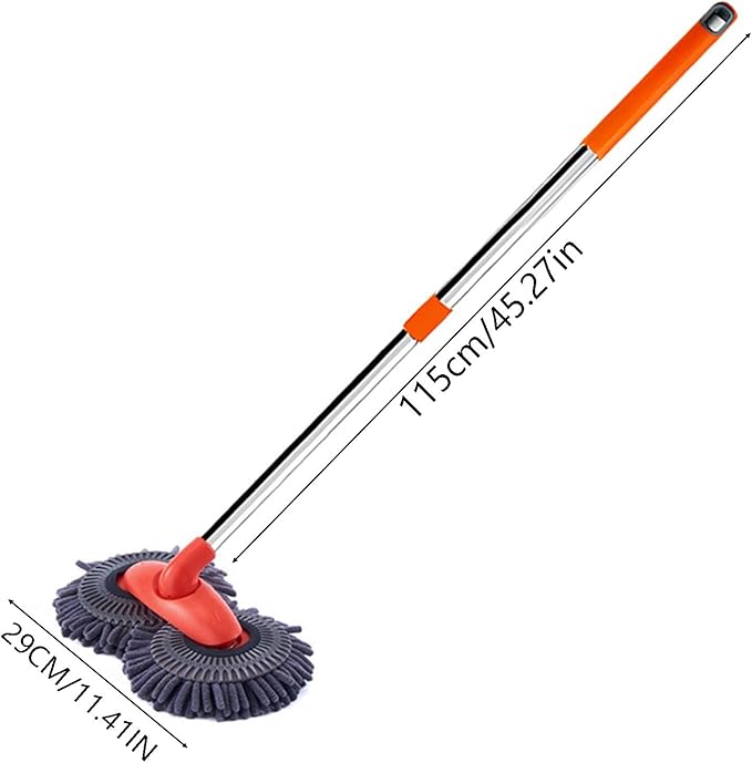 Retractable Car Wash Brush with Long Handle, Rotatable Long Handle Car Cleaning Kit, Brush Duster Scratch Free Cleaning Tool, Car Windshield Window Cleaning Kit, Microfiber Car Duster Dry Towels (2)
