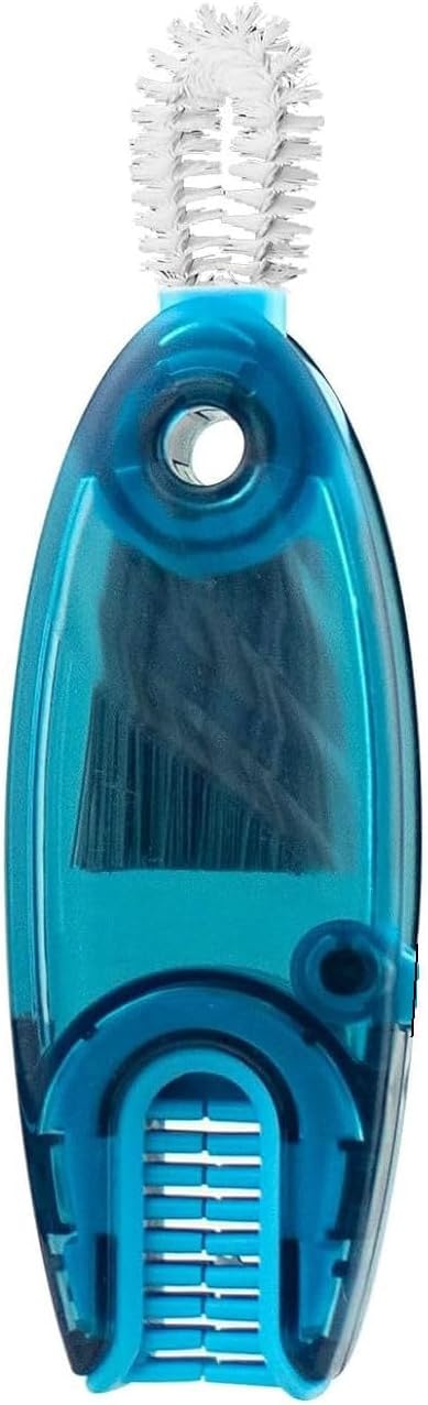 3 in 1 Cup Lid Cleaning Brush Set Multifunctional Bottle Brush Cleaner Tiny Bottle Cup Lid Brush Straw Cleaner Tools Mini Silicone Bottle Cup-Holder Cleaner 1pc Grey