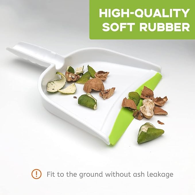 Dust pan, Mini Dustpan and Brush Set, Small Broom and Dustpan Set, Small Hand Broom and dust pan Set, Whisk Broom, Dust pan and Brush for Desk, Table, Home, Kitchen (Light Green 2pcs)