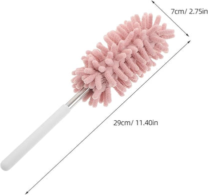 Extendable Dusting Wand with Extendable Pole and Bendable Head, 27-76cm/10.6-30'' Washable Furniture Duster Retractable Duster with Handle for Home Cleaning