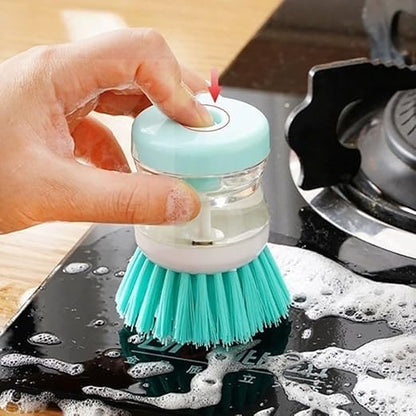 1Pc Soap Dispensing Dish Brush, Built-in Soap Dispenser Kitchen Scrub Brush for Pot Pan Sink Cleaning, Multifunctional Washing Tool (Green)