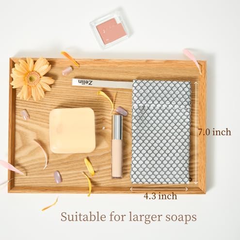 Zelin Soap Bags, 2 Pack Medium Size Exfoliating Bar Soap Pouch with Double Layer Premium Polyester Fabric, Soap Saver Bag for Foaming and Skin Cleansing (Pearl White and Ink Black)