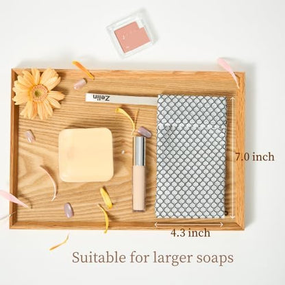 Zelin Soap Bags, 2 Pack Medium Size Exfoliating Bar Soap Pouch with Double Layer Premium Polyester Fabric, Soap Saver Bag for Foaming and Skin Cleansing (Pearl White and Ink Black)