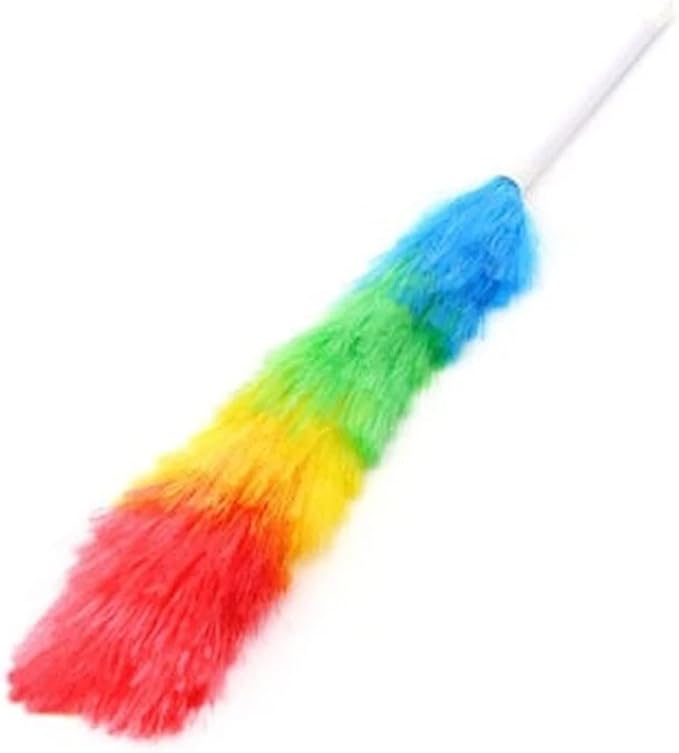 Feather Duster,Dusters for Cleaning Set Feather Duster Household Rainbow Duster Practical Plastic Feather Duster Telescopic Handle Sweeping Brush Cleaning Product Tool Handle Dusters