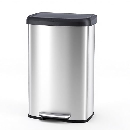 21 Gallon Kitchen Trash Can (80 L), Stainless Steel Garbage Can with Soft-Close Lid & Foot Pedal, Large Step-on Waste Bins Trash for Home Office