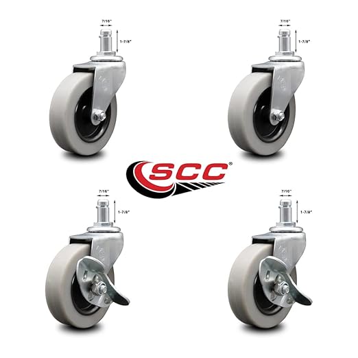 9T28L2 FG9T28L20000 Rubbermaid Audio Visual Cart Replacement Caster Kit – Fits Rubbermaid Audio-Visual Cart FG9T2800BLA and FG9T2900BLA – Service Caster Brand