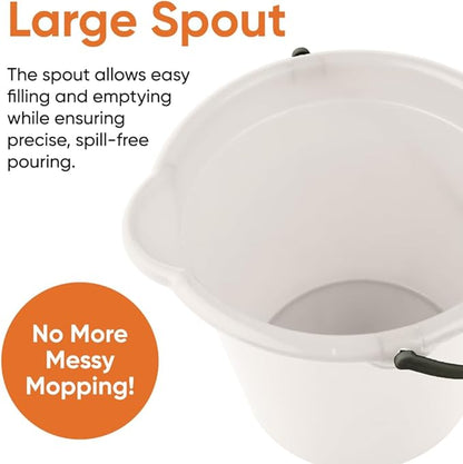 Superio 4-Pack Plastic Cleaning Bucket for Home, 2 Gallon Pail for Mopping with Large Spout - Bucket for Floor Mopping, Car Wash - Bowls for Camping, Fishing