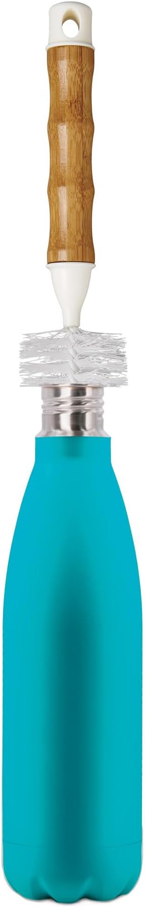 HIC Kitchen Bamboo Water Bottle Brush, Natural Bamboo with Non-Scratch Bristles