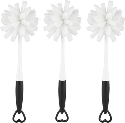 ALINK Bottle Glass Dish Sponge Cleaning Brush with Handle, Pack of 3