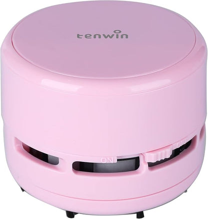 tenwin Mini Vacuum Cleaner, Portable Desktop Vacuum Cordless, Handheld Dust Sweeper Battery Operated, Low Noise and Strong Suction for Home/Office/School/Car/Keyboard(Battery not Include)