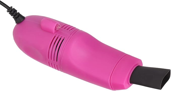 Mini Keyboard Cleaner, Stable Current Mini Computer Vacuum USB Handheld for Crumb (Rose Red)