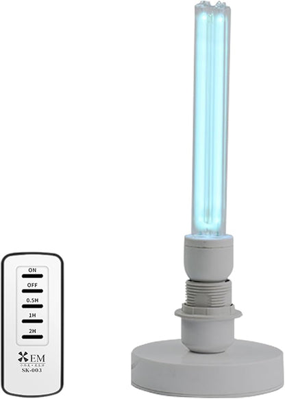UV Light with Ozone,Wireless Remote Control & 3 Timer SettingsUV Lamp with 4 Quartz Tubes for 360° Coverage,Home Office Restaurant Hotel-Use When Unoccupied (US-007/25W-T)