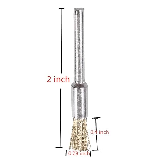 Rocaris 100 Pack Brass Wire Brushes Set, Steel Wire Wheels Pen Brushes Set Kit Accessories for Rotary Tool