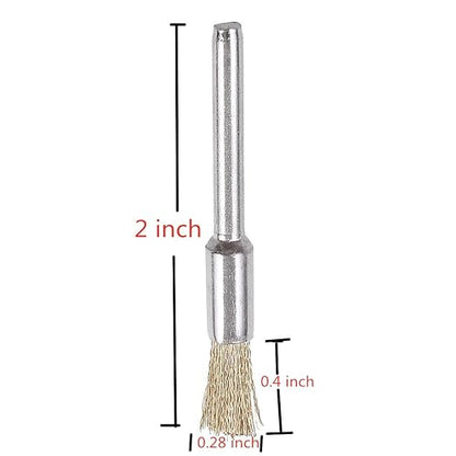 Rocaris 100 Pack Brass Wire Brushes Set, Steel Wire Wheels Pen Brushes Set Kit Accessories for Rotary Tool