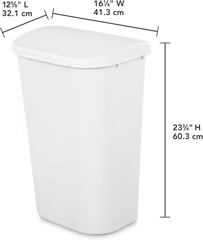 Sterilite 10758006 11.3 gal Lift Top Wastebasket White