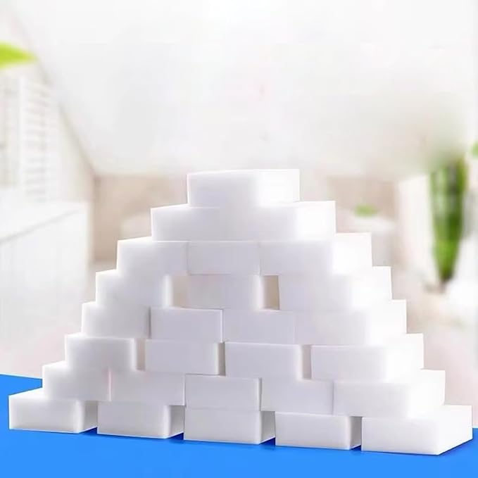 50 Pack Magic Cleaning Eraser Sponges, Multi-Purpose White Melamine Foam Blocks, White