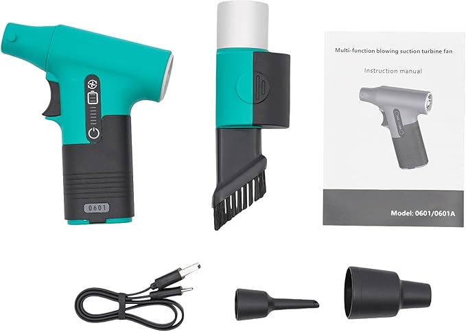 Electric Air Duster, 13000RPM Compressed Blower Fan Multi-Functional Tiny Electric Cleaner 3 Speeds Adjustable Rechargeable Air Blower for Keyboard PC Deep, Car, Home Cleaning (Green)