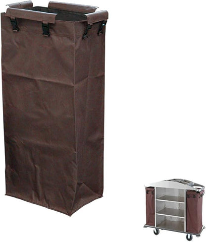 Replacement Janitorial Cart Bag, High Capacity Waterproof Thickened Housekeeping Commercial Janitorial Cleaning Cart Bag with 8 Strong Buckle - 15 x 11 x 33 inches (26 Gallon)