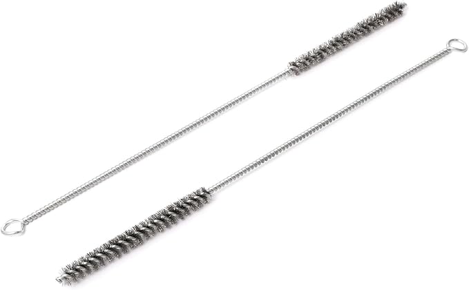 12 Inch Pipe Cleaning Brush Set with Stainless Steel Bristles, Steel Wire Tube Brush Kit for Auto Parts Polishing, Machining, Bottles, Tubes, Etc.（8mm-2pcs）