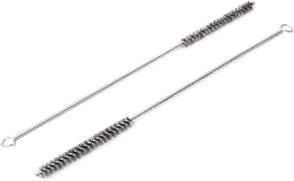 12 Inch Pipe Cleaning Brush Set with Stainless Steel Bristles, Steel Wire Tube Brush Kit for Auto Parts Polishing, Machining, Bottles, Tubes, Etc.（8mm-2pcs）