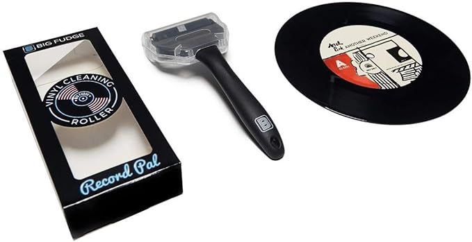 Big Fudge Record Pal, Vinyl Roller Cleaner. Black Vinyl Record Cleaner in Gift Pack. Silicone Lint Roller for LP Records, Anti-Static Record Duster.