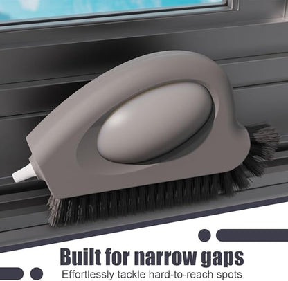 3 in 1 Cleaning Brush, Window Track Cleaner with Hard Bristle and Hidden Scraper Multifunctional Cleaning Tool for Sliding Door Track, Window Sill, Window Seal