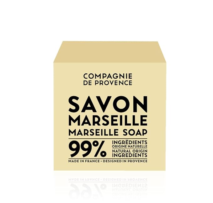 La Compagnie de Provence Savon Marseille Palm Soap Cube, 400 grams, Made in France