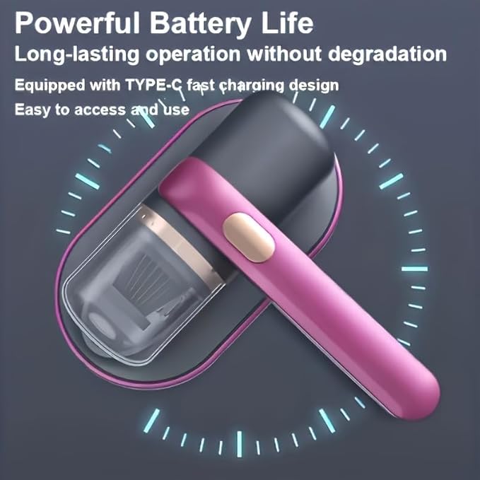 Rechargeable Handheld Bed Vacuum Cleaner, Super Suction and Low Noise, UV, Washable Filter for Deep Cleaning, Cordless Mattress Vacuum Cleaner, Effectively Cleans Beds, Sofas, Pet Hair and Carpets