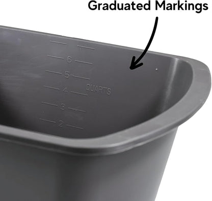 Vakly Wash Basins – Rectangular Plastic Hospital Bedside Soaking Tub - Small 7 Qt Graduated Bucket - Portable Washbasin for Washing, Cleaning, Foot Bath, Dishes, Face Cleansing Bowl (3)