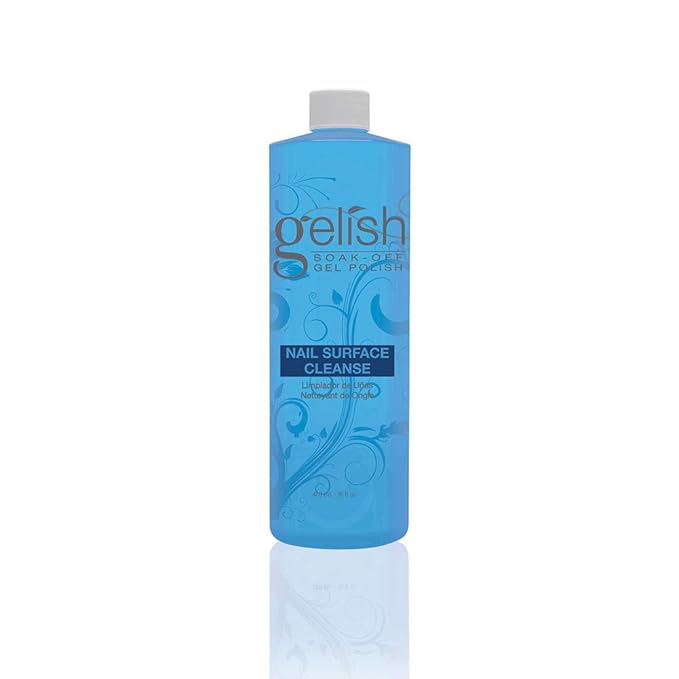 Gelish Nail Surface Cleanse – Gel Top Coat Nail Cleaner, Removes Tacky Residue, High-Shine Finish, Skin-Safe Formula, Smooth & Glossy Results for Perfect Manicure (16 Fl Oz, Nail Surface Cleanse)