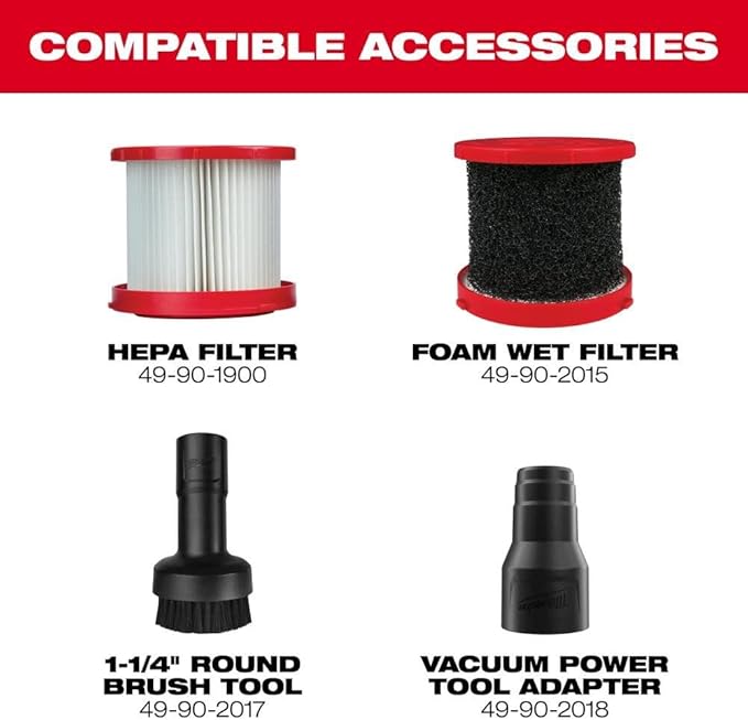 Milwaukee V M18 Vacuum Wet/Dry (Bare Tool) + TPT Premium cart storekid