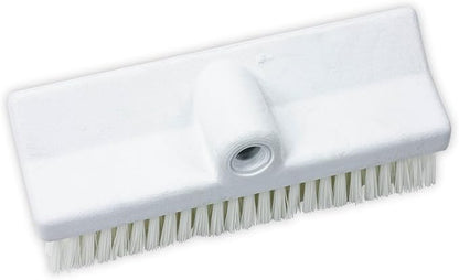 SPARTA 40423EC02 Plastic Floor Scrub Brush, Wall Brush, Equipment Brush With Nonabsorbent Bristles For Industrial Kitchens, Hospitals, Commercial Cleaning, 10 Inches, White, (Pack of 2)