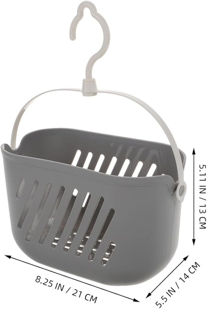 PRETYZOOM Hanging Shower Basket with Hook 8.26 X 5.51 X 5.11 Inch Plastic Bathroom Organizer for Toiletries and Cleaning Supplies Space-Saving Hanging Shower Caddy