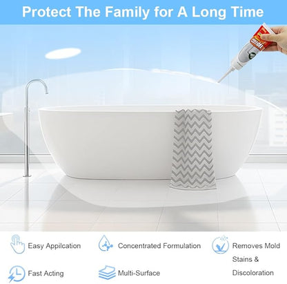 2PCS Nexa Remover Gel,Nuroclean Remover Gel with 2PCS Hard Bristle Crevice Cleaning Brush,Suitable for Grout, Refrigerator, Bathroom Cleaning Solution , Safe Formula That Does Not Damage The Surface