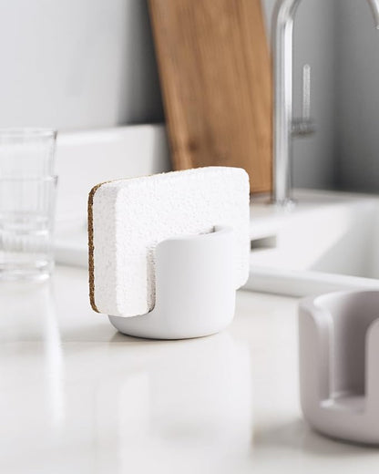 Diatomite Sponge Holder for Kitchen Sink, Quick Dry Diatomaceous Earth Compact Stone Dish Sponge Tray for Countertop