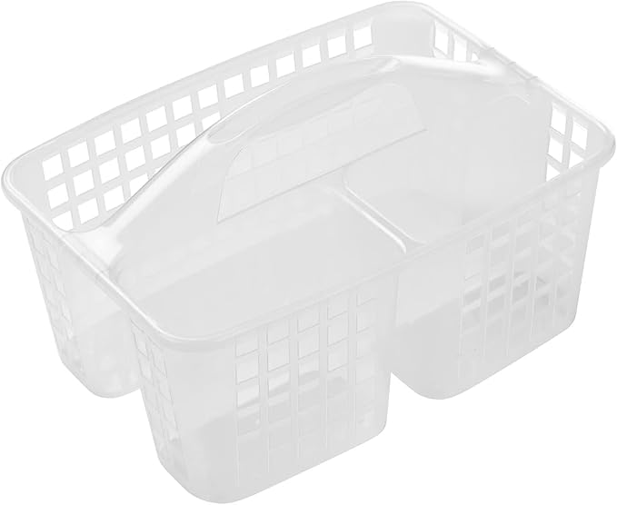 Portable Shower Caddy Basket,Convenient Cleaning Supplies Organizer with Compartments and Handle,Ideal for Bathroom, Bedroom, Kitchen, College Dorm,Garden,etc.transparent-2 Pcs