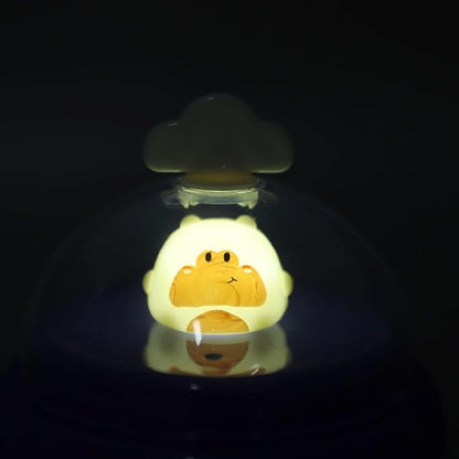 Desktop Vacuum Cleaner, Handheld Mini USB Cute Animal Cartoon Cleaner, Table Dust Sweeper Brush with Night Light, for Pencil Eraser Shavings Keyboards Office Accessory (Pink)