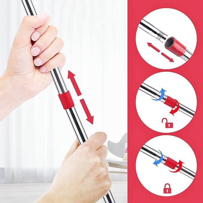 Mop Handle Replacement for O-Cedar – Adjustable 30"–58" Spin Mop & H2Pro Flat Mop Handle, 4-Section Mop Stick Compatible with Ocedar Mop Systems