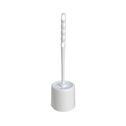 SPARTA 16-Inch Durable Toilet Brush with Storage Holder, Bowl Brush with Caddy with Sturdy Polypropylene Bristles for Effective Cleaning, White Plastic Handle for Secure Grip, White