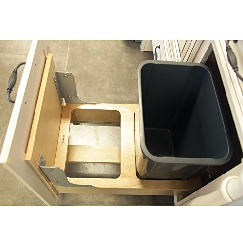 Dowell B21 Wood Base Wastebasket Pullout with Two 35Qt Plastic Bins (4008 0221-35 * 2)
