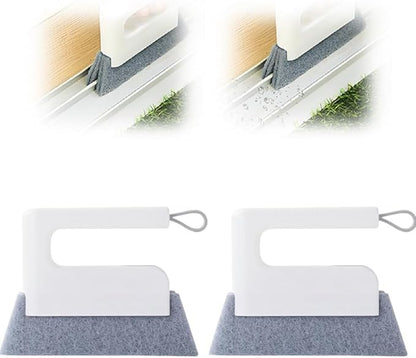 Window Track Cleaner,Multifucation Window Groove Cleaning Brush Tools Set,Sliding Door Track Cleaner Tool,Handheld Cleaning Brush for Window lides Gaps,Shutter Slats,Car Vents (2PC White)